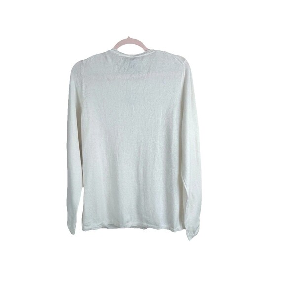 Charter Club Luxury Women's Basic Crew Neck Cashmere Sweater Cream XL Ivory NWT - Picture 2 of 10